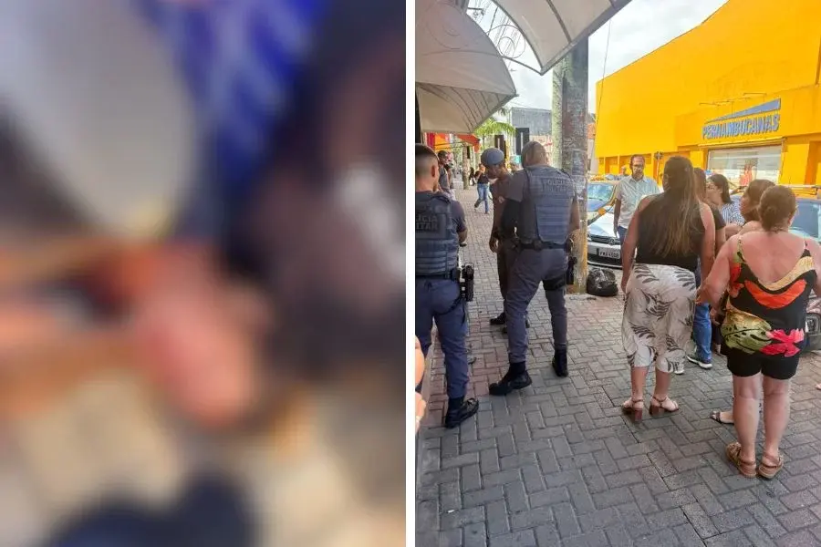 Grávida desmaia após ser agredida por companheiro na rua e homem vai preso em Itanhaém; VÍDEO