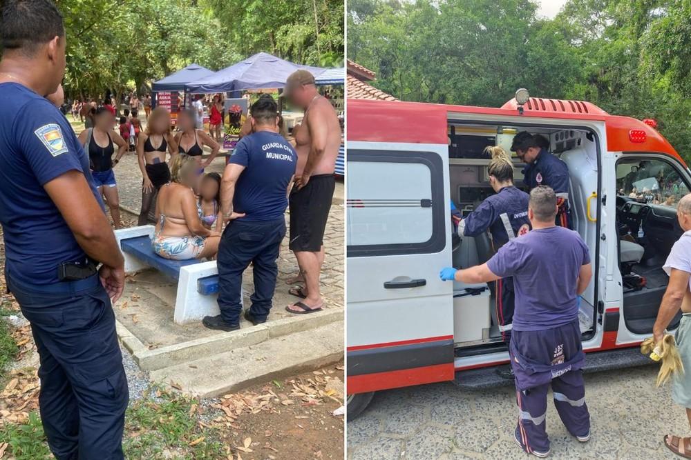 Mulher é socorrida após engasgar com lacre de lata de bebida no litoral de SP