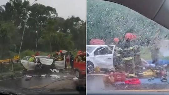 Acidente entre carros deixa seis feridos na rodovia Rio-Santos