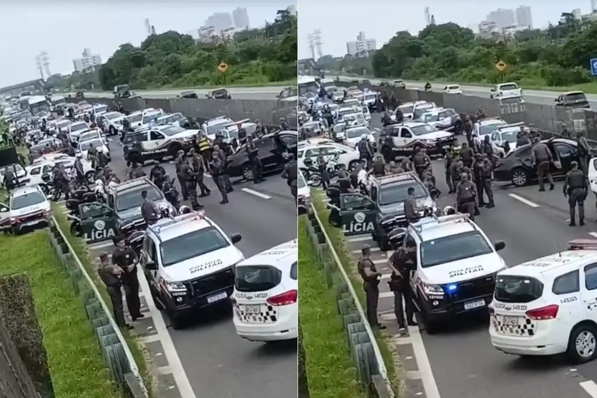 Perseguição termina com homem baleado e rodovia bloqueada no litoral de São Paulo