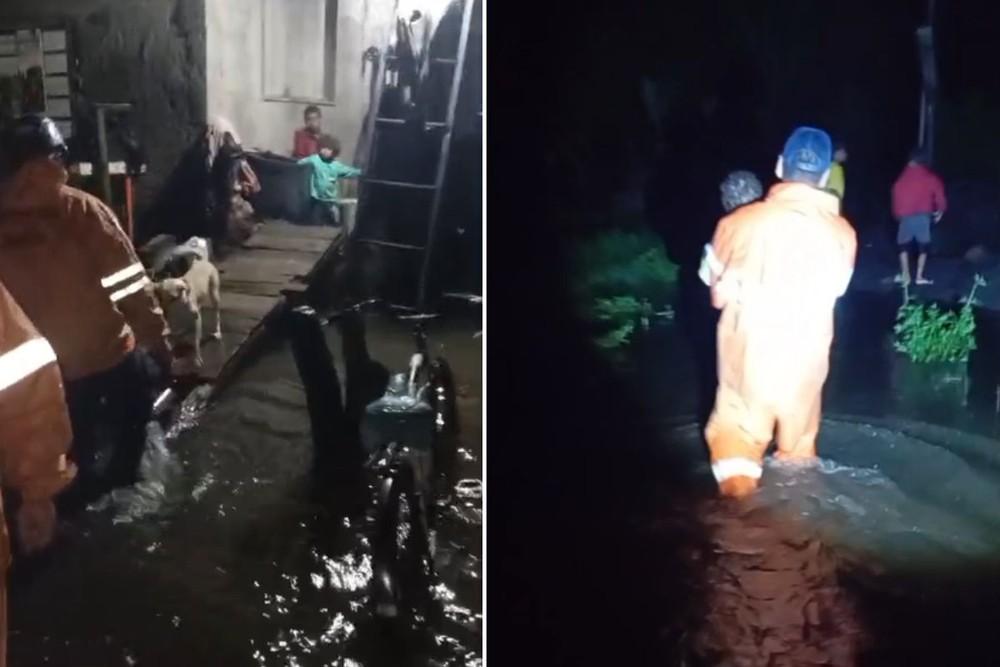 Alagamentos foram registrados em Peruíbe (SP) — Foto: Defesa Civil do Estado