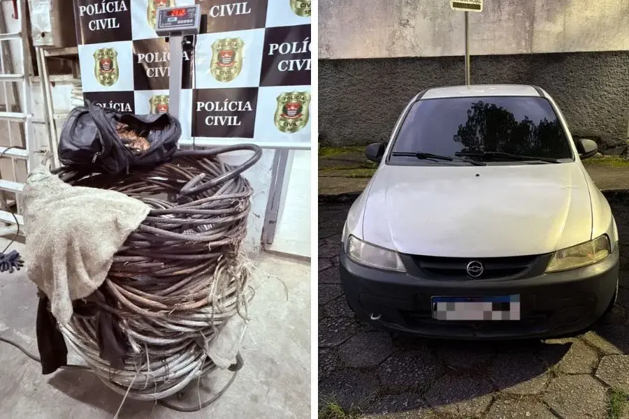 Dupla é presa após roubar 300 kg de fios de cobre de empresa siderúrgica em Cubatão