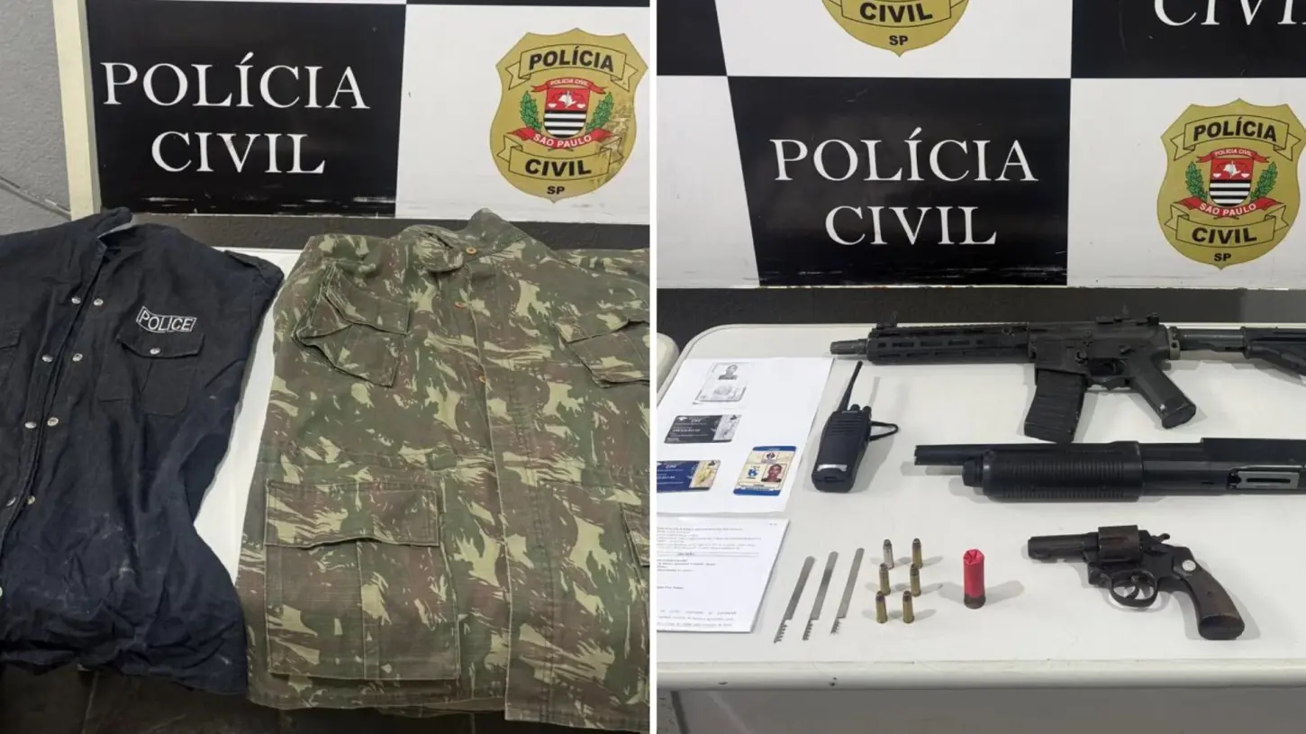 Mandado de busca em investigação de roubo em Guarujá apreende arma, munições e simulacros