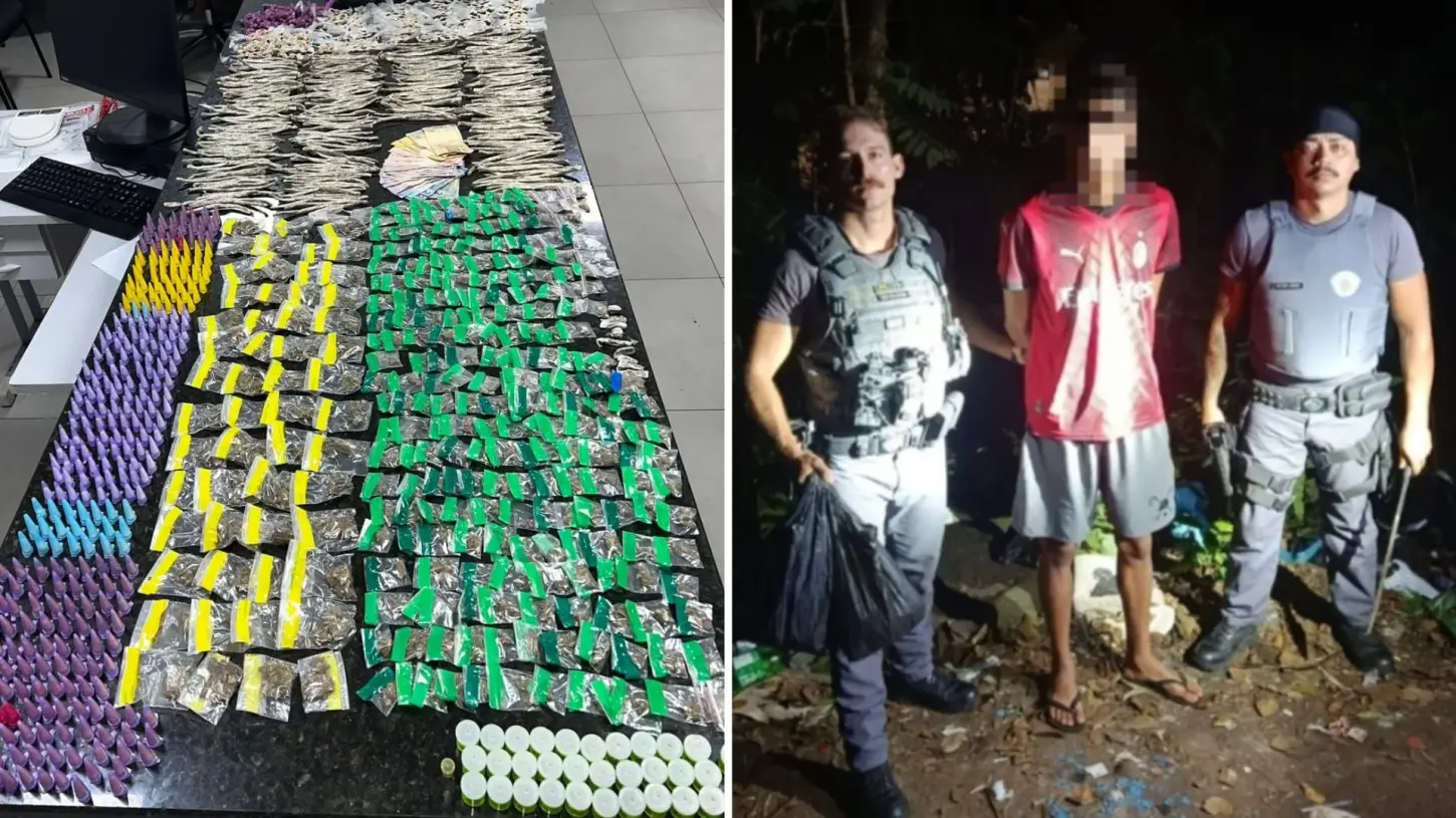 Adolescente é apreendido com mais de 800 porções de drogas em ponto de tráfico em Praia Grande