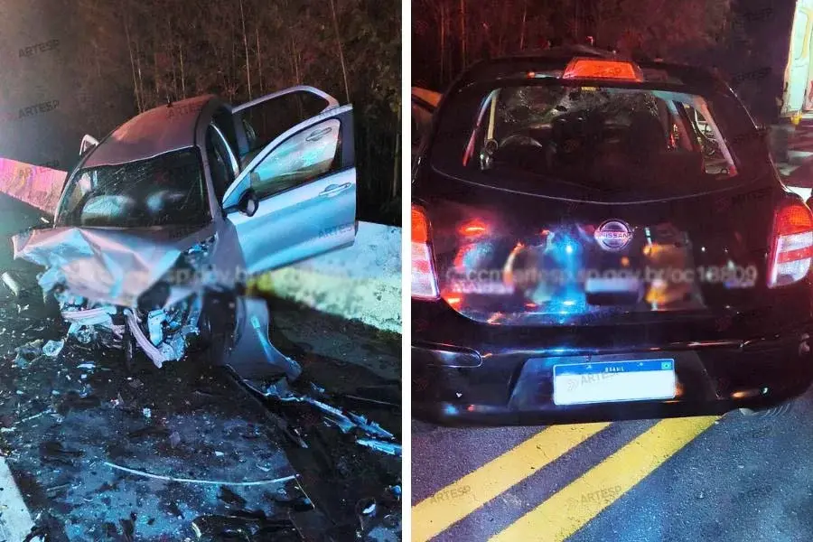Duas pessoas morrem e quatro ficam feridas após colisão frontal na Mogi-Bertioga