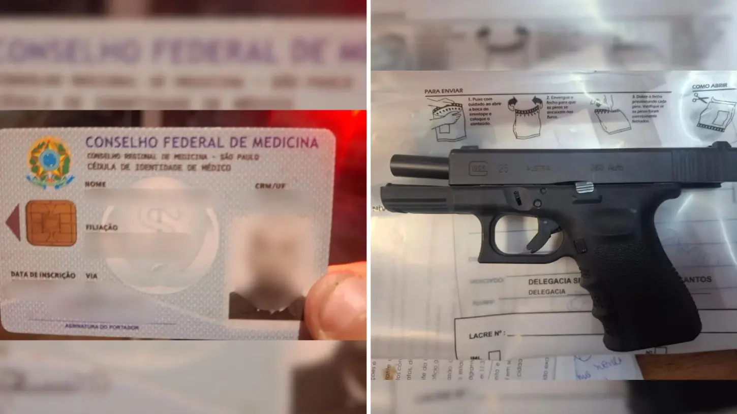 Médico é preso com arma após ameaçar companheira de morte em Santos