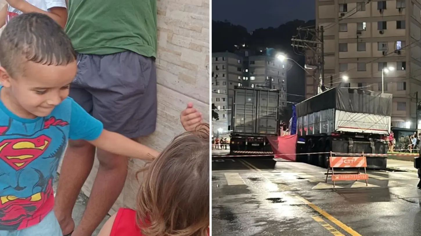 Menino de 6 anos morre após ser atropelado por carreta em Santos