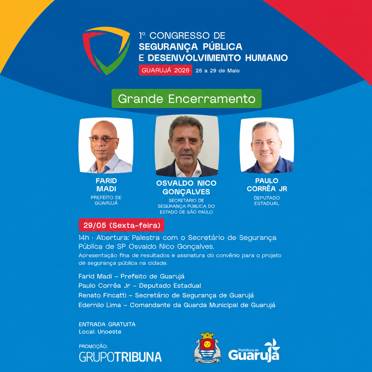 1o Congresso de Segurança Pública e Desenvolvimento Humano de Guarujá ressalta índices de criminalidade em queda e discute os avanços para o futuro