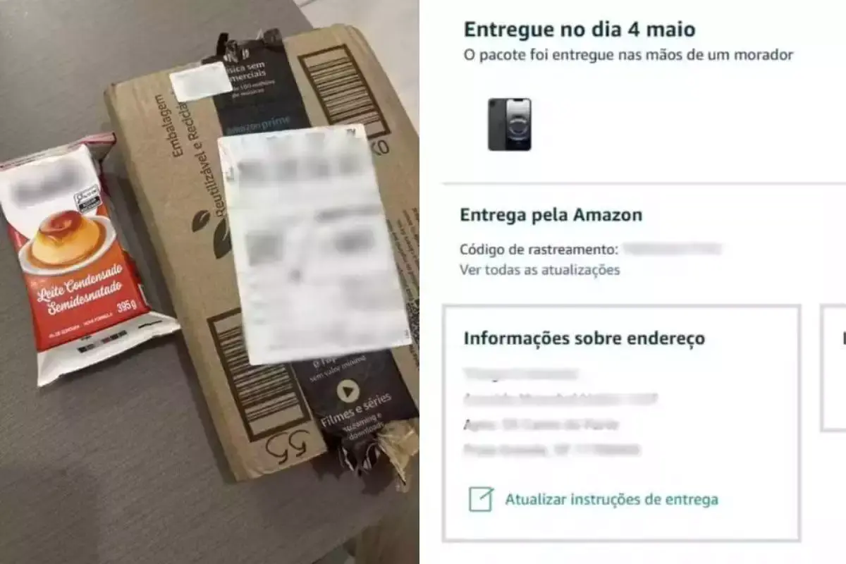 Marido compra iPhone na Amazon para aniversário da mulher e recebe caixa de leite condensado em Praia Grande