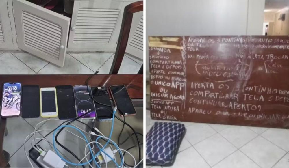 Polícia fecha central de golpes com 27 celulares e roteiros criminosos em Guarujá