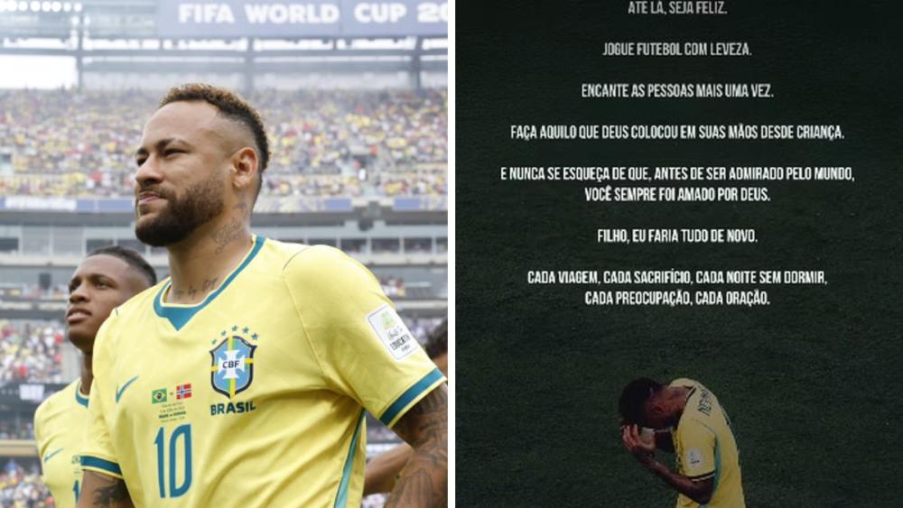 Pai de Neymar pede para o filho continuar no futebol