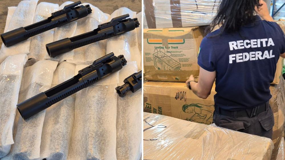 Receita apreende peças de fuzil escondidas em bagagem no Porto