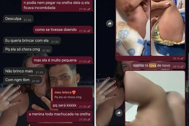 Mãe questionou namorado sobre hematomas no corpo de bebê que morreu em Santos (SP) — Foto: Reprodução
