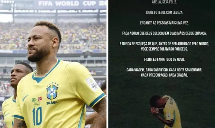 Pai de Neymar pede para o filho continuar no futebol