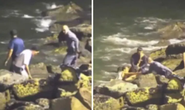 PM entra no mar de farda para salvar homem de afogamento em Santos
