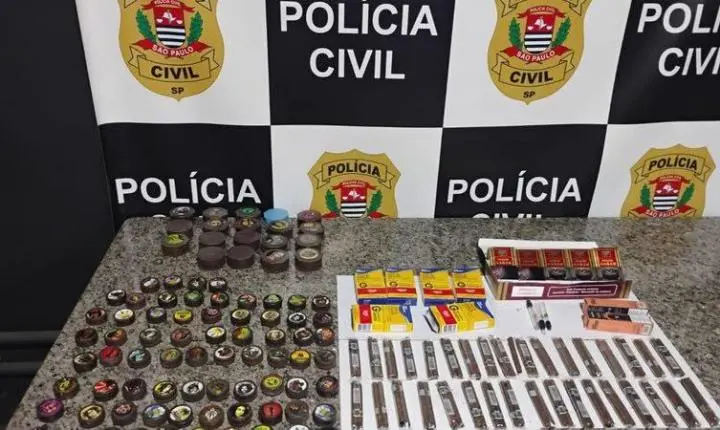 Polícia Civil apreende Viagra, cigarros eletrônicos e charutos em adega de Guarujá