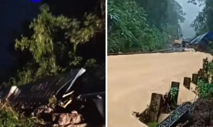 Seis vagões de trem tombam durante chuva em São Vicente